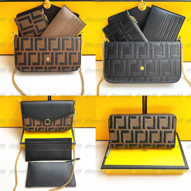 

luxury three piece set the tote bag Fashion Designer Genuine Leather Capacity Womens Totes Shoulder Bag wallet Women bags top Quality Wallets Holders Purses Handbag, Short+black