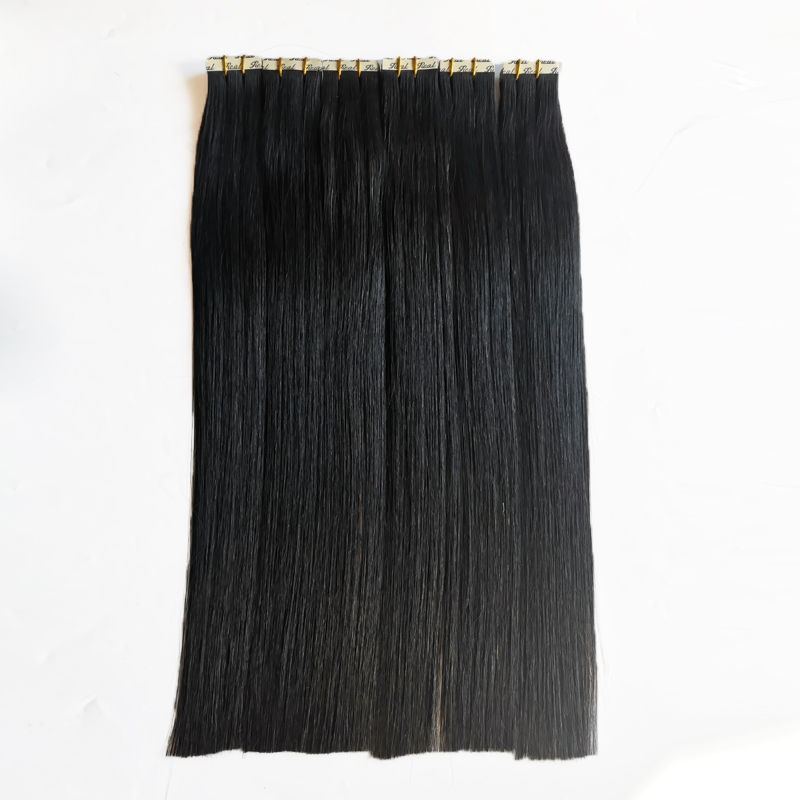 

Natural Color Tape In Human Hair Extensions Indian Brazilian Virgin Remy PU Skin Weft Hair Extension Blonde 100g Double Sides Adhesive, Specification: 100g/40pieces