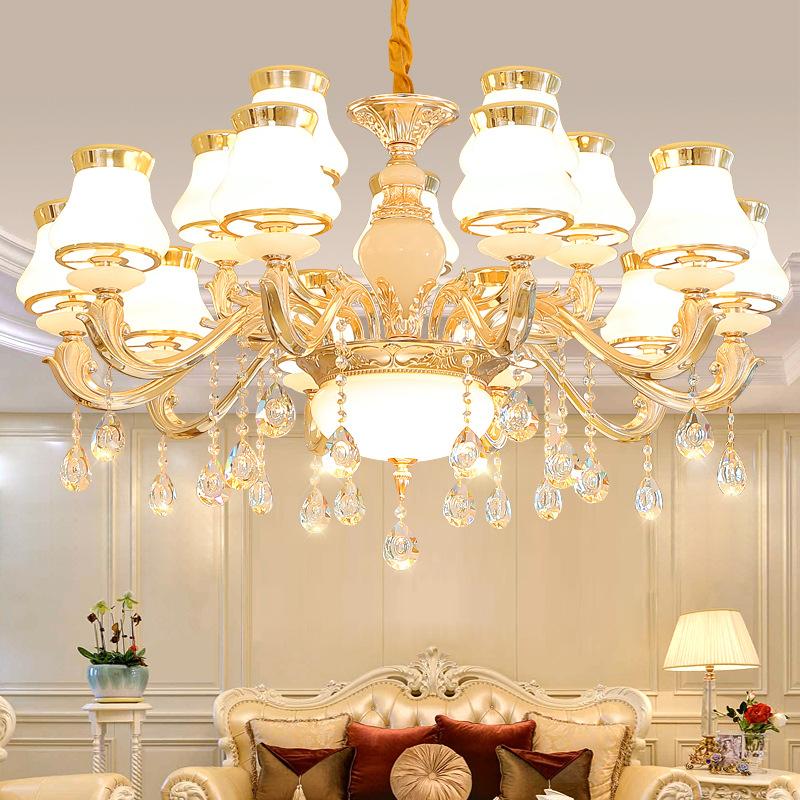 

Pendant Lamps European Style Crystal Chandelier, Living Room, Bedroom, Dining Room And Lighting, LED-3 Color Dimming
