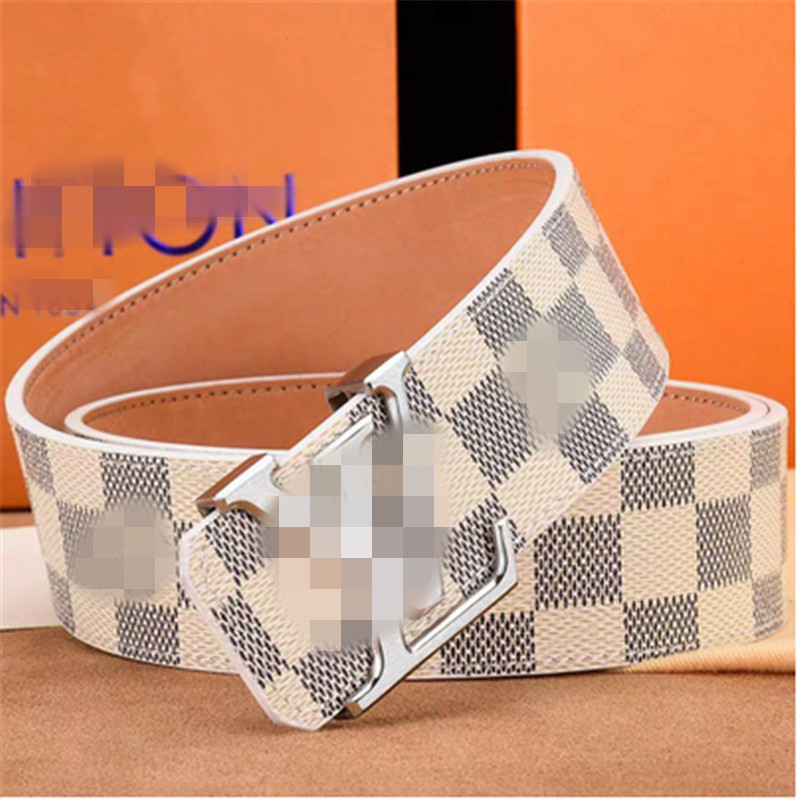 

Men's Designer Belt for women's leather jeans Luxury smooth L buckle casual belt gift box wholesale Cinturones, Belt and box