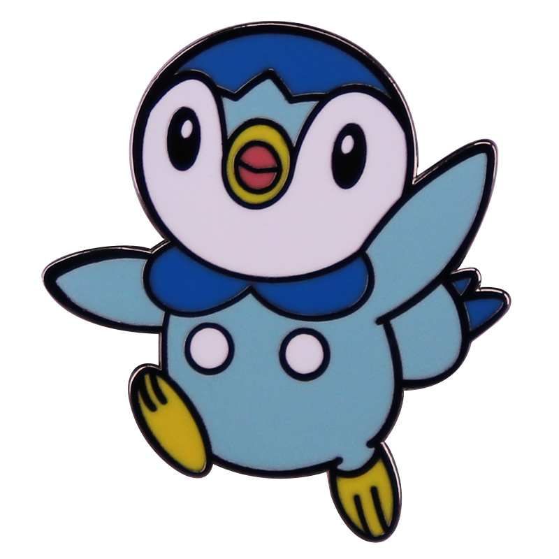 

Anime Games Piplup Enamel Pins Collect Penguin Metal Cartoon Brooch Backpack Hat Bag Collar Lapel Badges, As picture