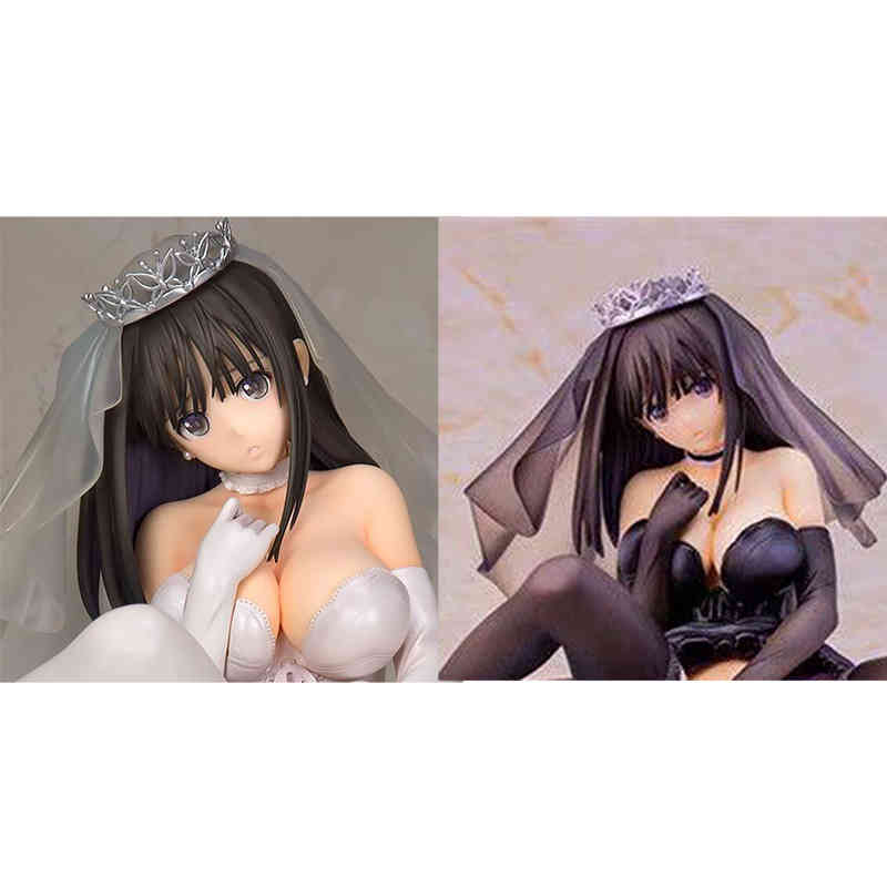 

Anime Alphamax Skytube Fault!! Ai Saeki Wedding Dress Breast Sexy Girl PVC Action Figure Collectible Model Doll Toy 18cm, Without box a