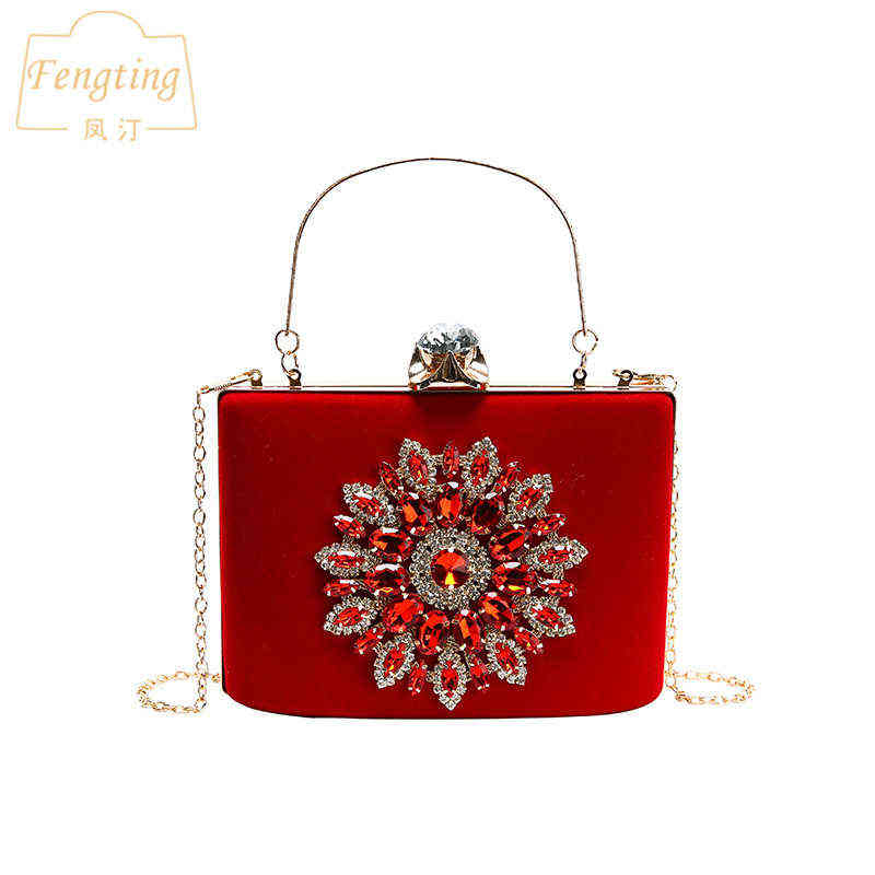 

Evening Bag Women Clutch Crystal Lady Wedding Purse Rhinestones Handbags Red Black Evening Clutch Bags for Famale FTB140 T220727