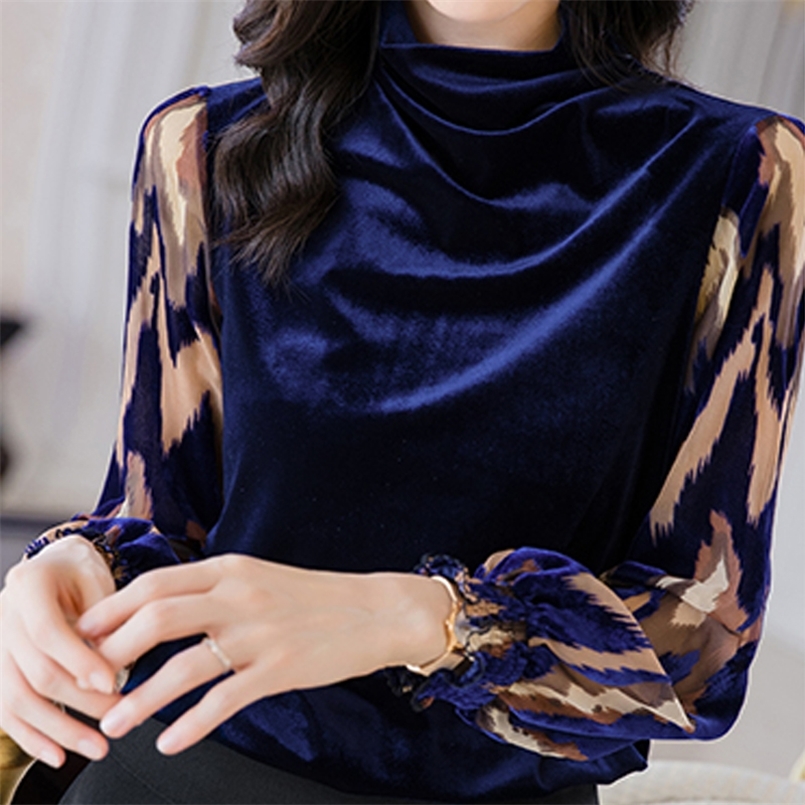 

Winter Women Print Velour Blouse Shirt Women Tops Pullover Long Sleeve Blouse Women Blusas Mujer De Moda Blouses Femme E87 220407, As picture