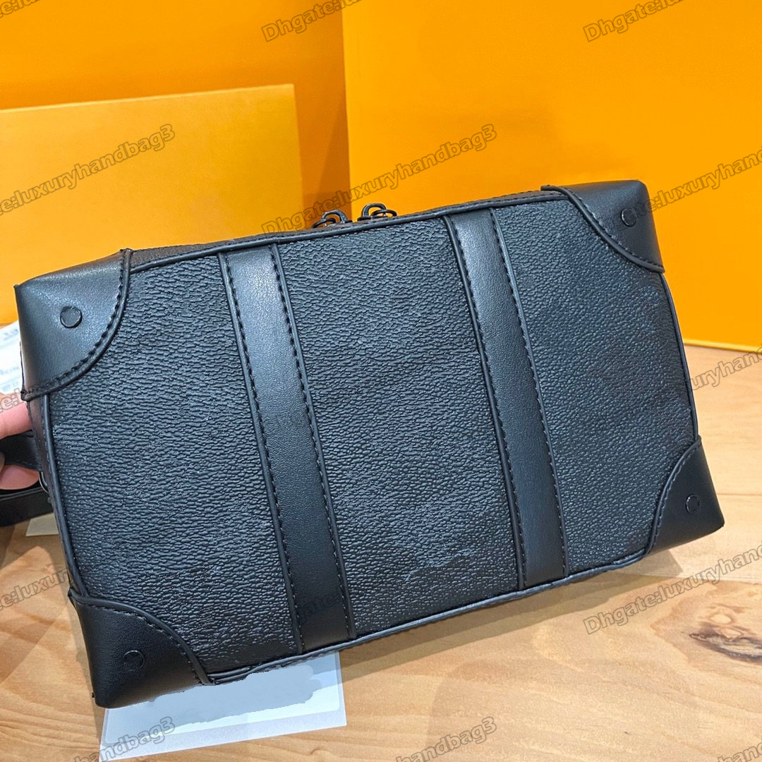 

Luxury Trunk Wallet Satchel Bags Floral Embossing Leather Canvas CrossBody Long Strap Box Shape Shoulder Bag Fashion Wallets Purse