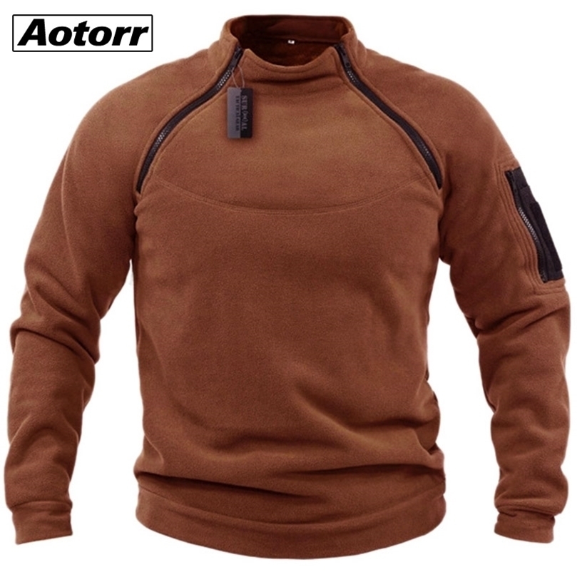 

Mens Military Sweatshirt Fleece Winter Zipper Pullover Fashion Men Solid Color Loose Lamb Thick Jacket Men Clothing Streetwear 220813, Fs1059black