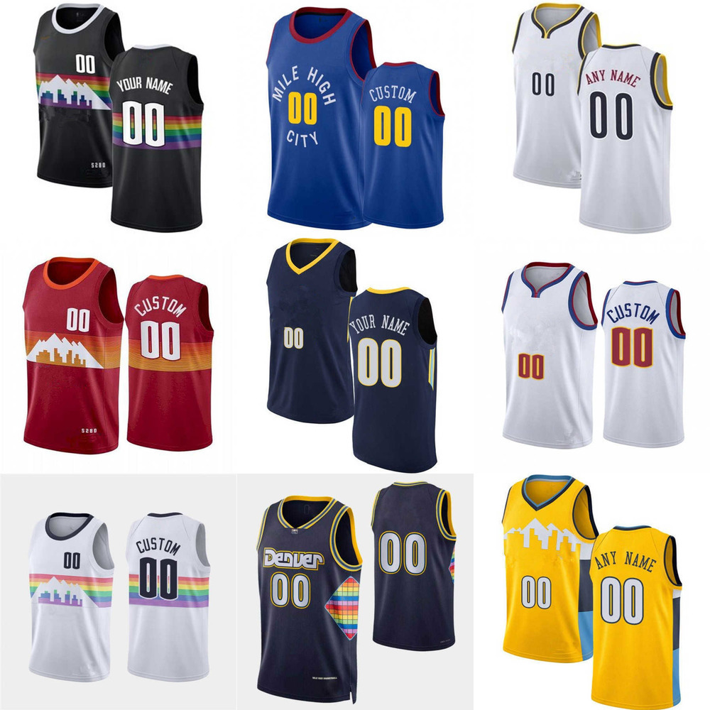 

75th Custom Jersey Denver''Nuggets''Men Women Youth 5 Will Barton 10 Bol Bol 7 Facundo Campazzo 31 Vlatko Cancar Basketball Jerseys, Color