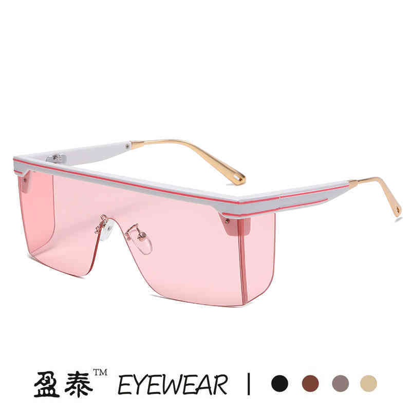 

Sunglasses new d large frame rimless one piece watermark lens women fashion protective glasses