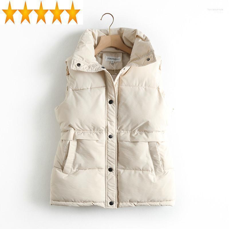 

Vest Parka Autumn Women' Winter Coat Women Warm Down Cotton Sleeveless Jacket Puffer Chalecos Para Mujer 2022 KJ5007 Vests Luci22, Beige
