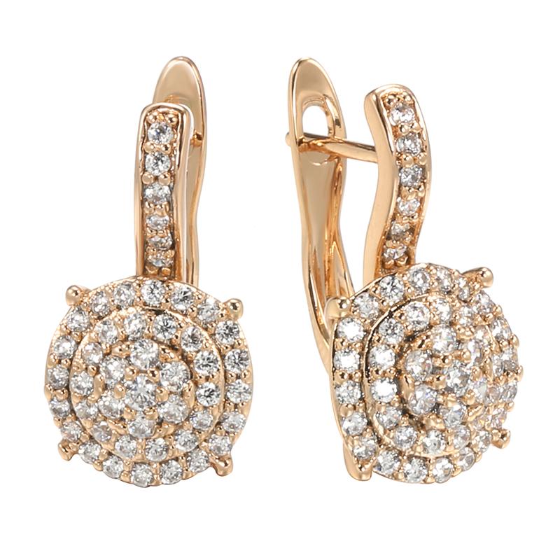 

Dangle & Chandelier Fashion 585 Rose Gold Earring Multi Style Micro Inlay 3A Zircon Russian Women Luxury Wedding Fine JewelryDangle