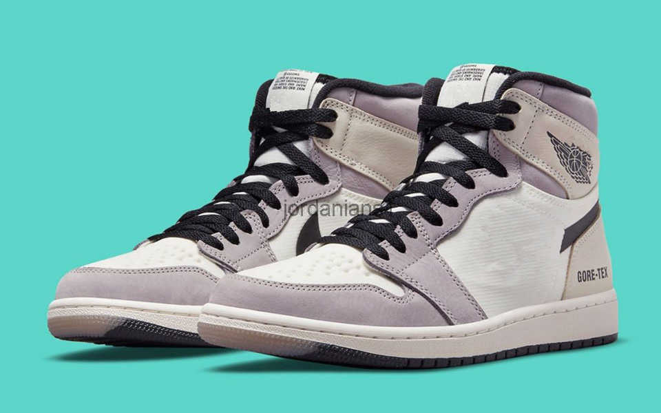 Gore-Tex Jumpman 1 Élément élevé OG chaussures Sail Light Bone College Grey Black Designer Sports Sneakers avec boîte d'origine