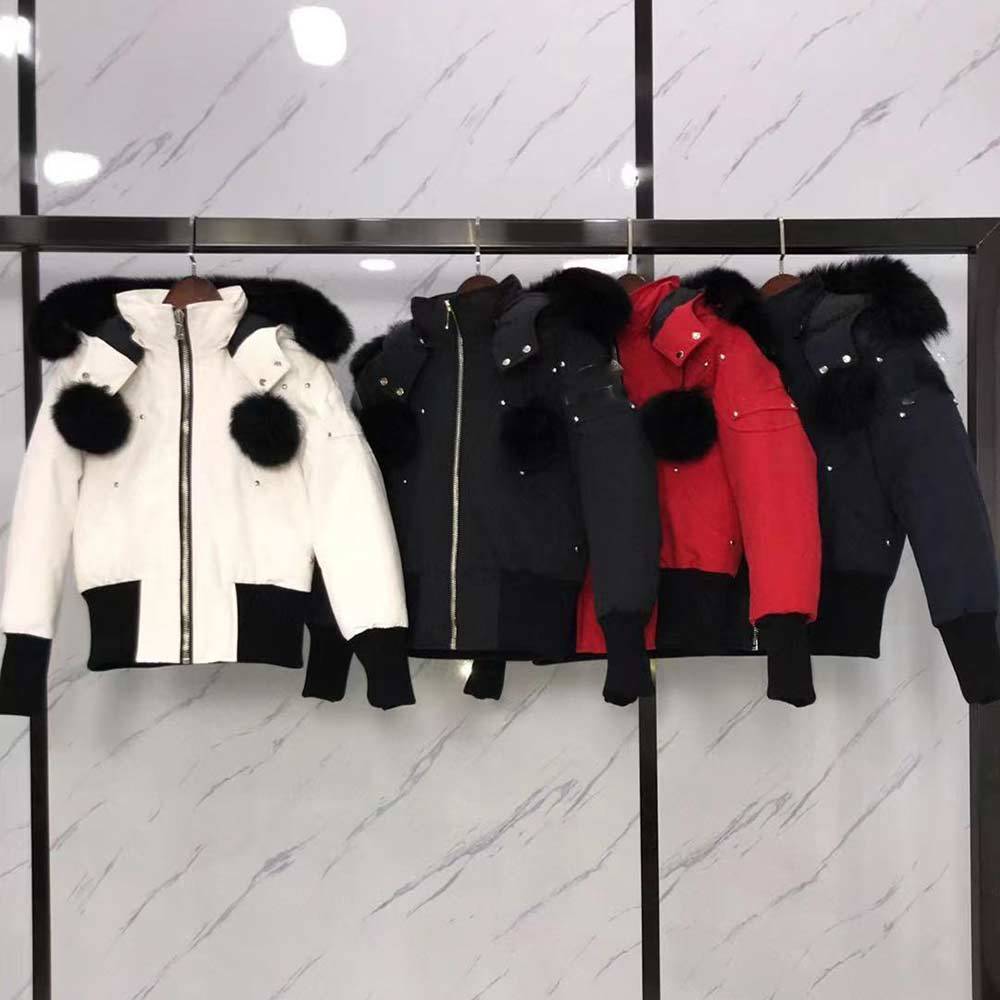

Shoes Short Down Jakcets Big Fur Collar Hooded Womens Winter windbreaker buttons Jacket Thick Cotton Pocket Women Outer Parker Moose Coat