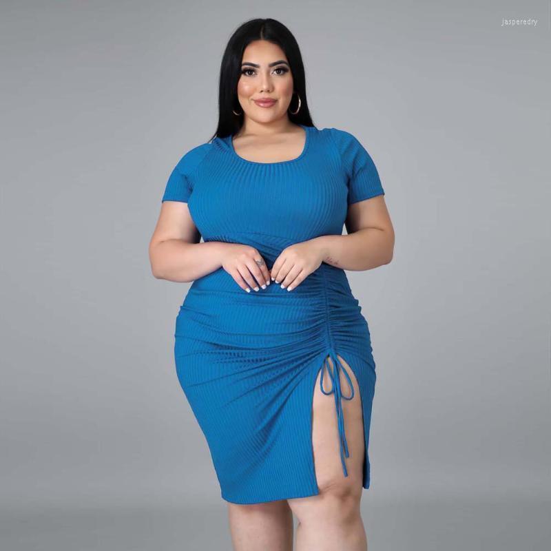 

Plus Size Dresses 2022 Women Dress Western Style Casual Short Sleeve Round Neck Drawstring Pleated Patchwork Loose Summer Ladies Jasp22, Black