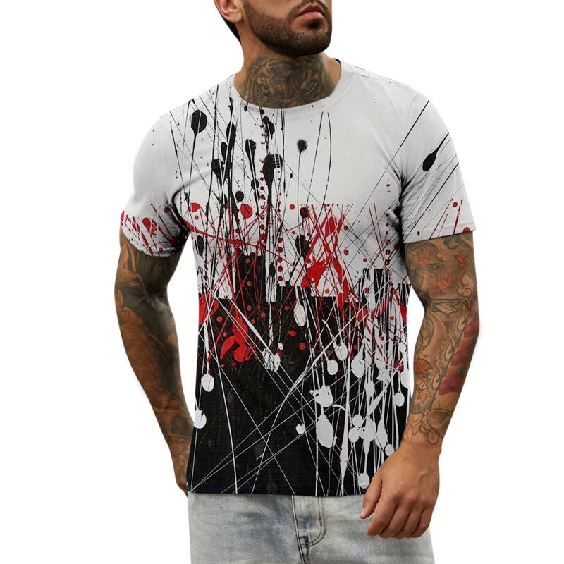 

Men' T-Shirts Summer Casual 3D Printed Short Sleeve Tops Round Neck T-Shirt Tee Top Harajuku Clothing Camiseta Masculina 2022, Black