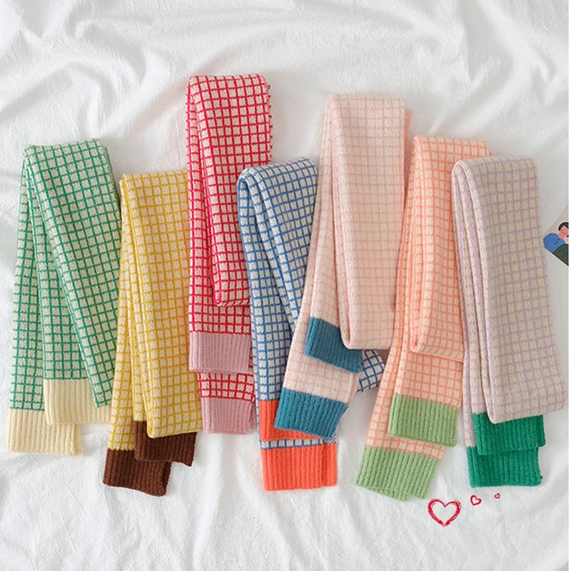 

Scarves Autumn Winter Plaid Scarf Outdoor Children Striped Boy And Girl Neck Warmer Cute Baby Shawls KoreanScarves