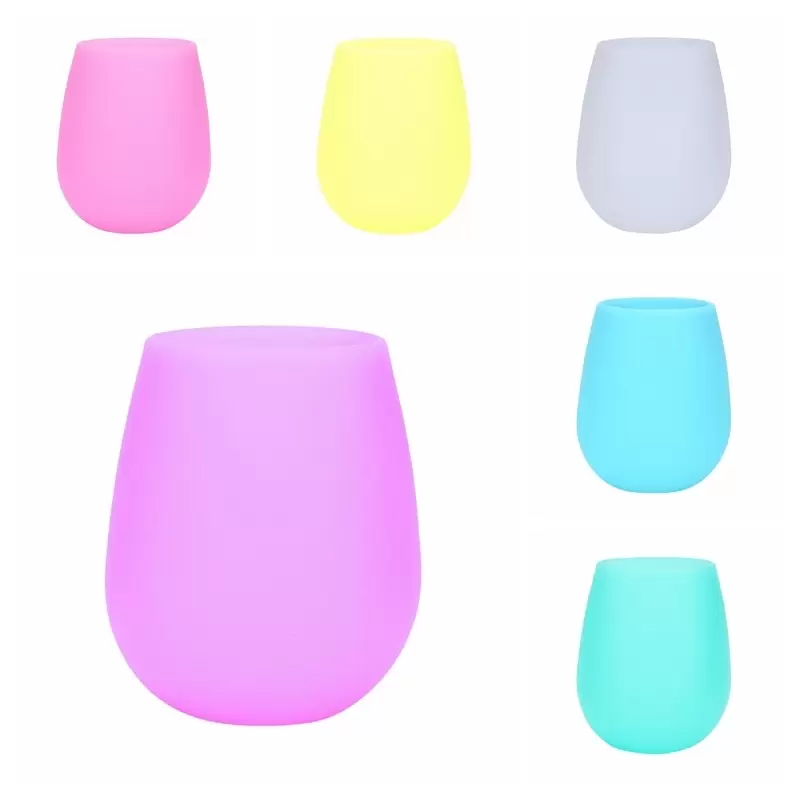 

Durable Portable Silicone Wine Goblet Cocktail Water Cup Glasses Unbreakable Anti Slip Outdoor Shatterproof Beer Champagne Whiskey Travel