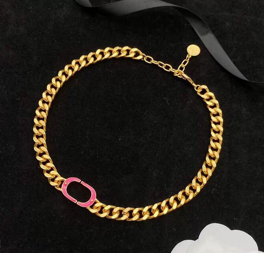 

Fashion Designer Necklaces Chunky Thick Choker Chain Luxury Necklace Bijoux For Women Lady Party Wedding Lovers Gift Jewelry With Box