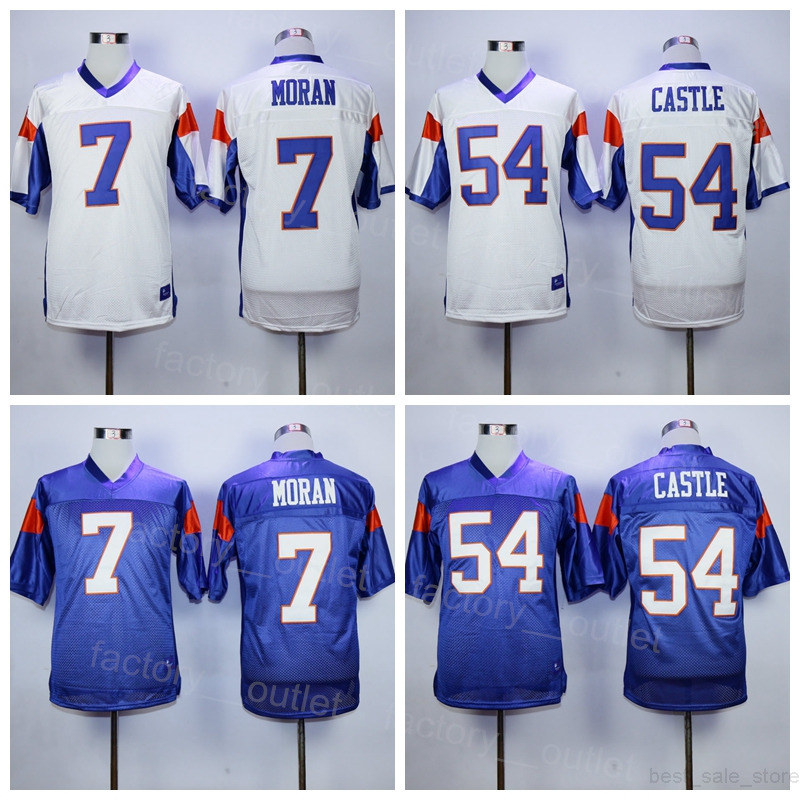 

Movie Football Blue Mountain State 7 Alex Moran Jersey Men College 54 Thad Castle Throwback All Stitched Team Purple Color White University Vintage HipHop Sports, Red