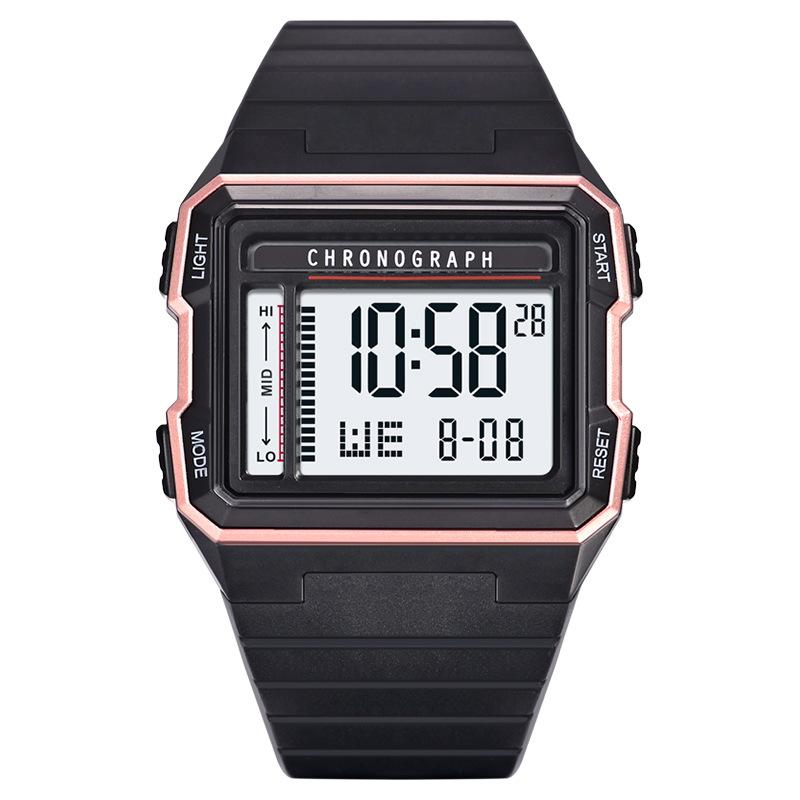 

Wristwatches SYNOKE Sport Watch Men Military Watches 5ATM Waterproof Japanese Movement Electronic Sports Alarm Clock Stopwatch, Gray