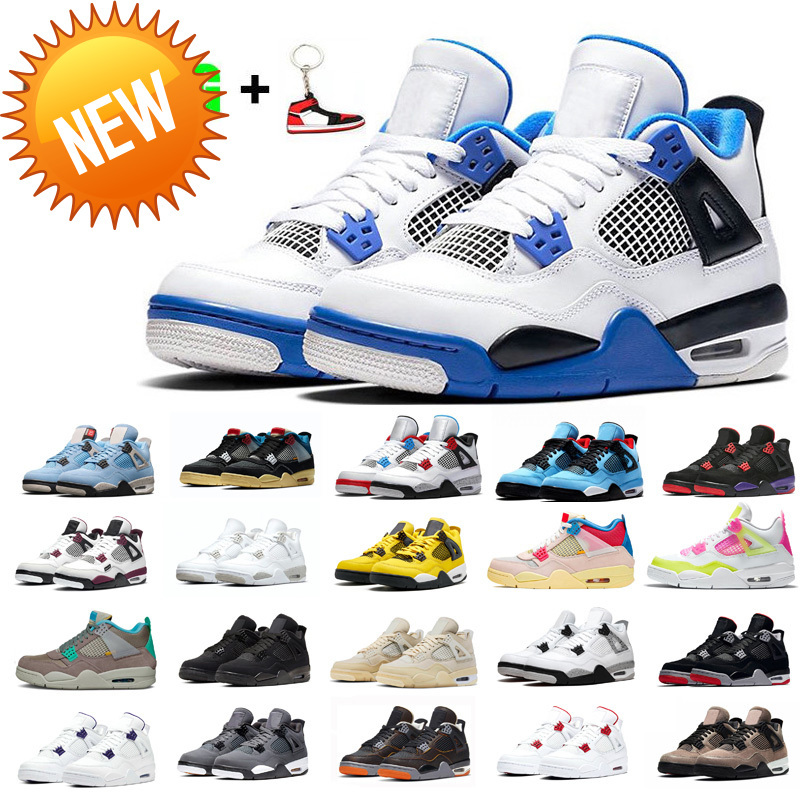 

basketball shoes 4 Black Cat University Blue White Oreo Sail Brigade blues Motosports Bred Cool Grey Customize 4s what the jumpman men, #7 fire red 36-47