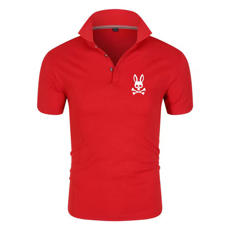 

Mens Fashion POLO Shirts Casual T Shirts Summer Men Slim Fit Animal Psychology Rabbit Print Short Sleeve Lapel Luxury Breathable Top, Customize