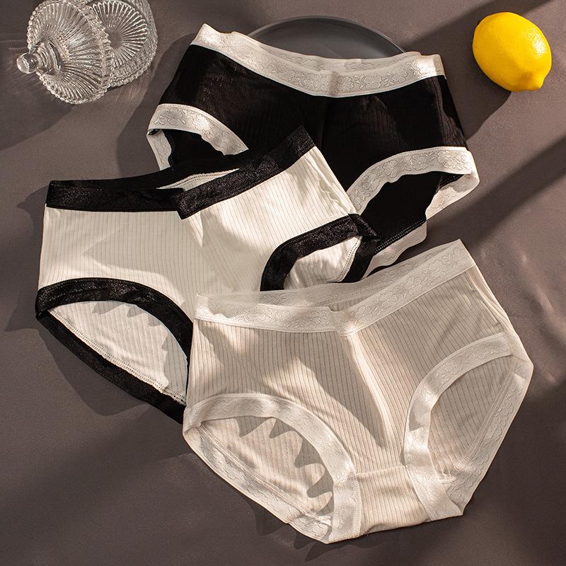 

xl Cotton Panties Womens Underwear Girls Lovely Comfort Briefs Sexy Solid Color Mid Waist Seamless Underpants Lingerie, White