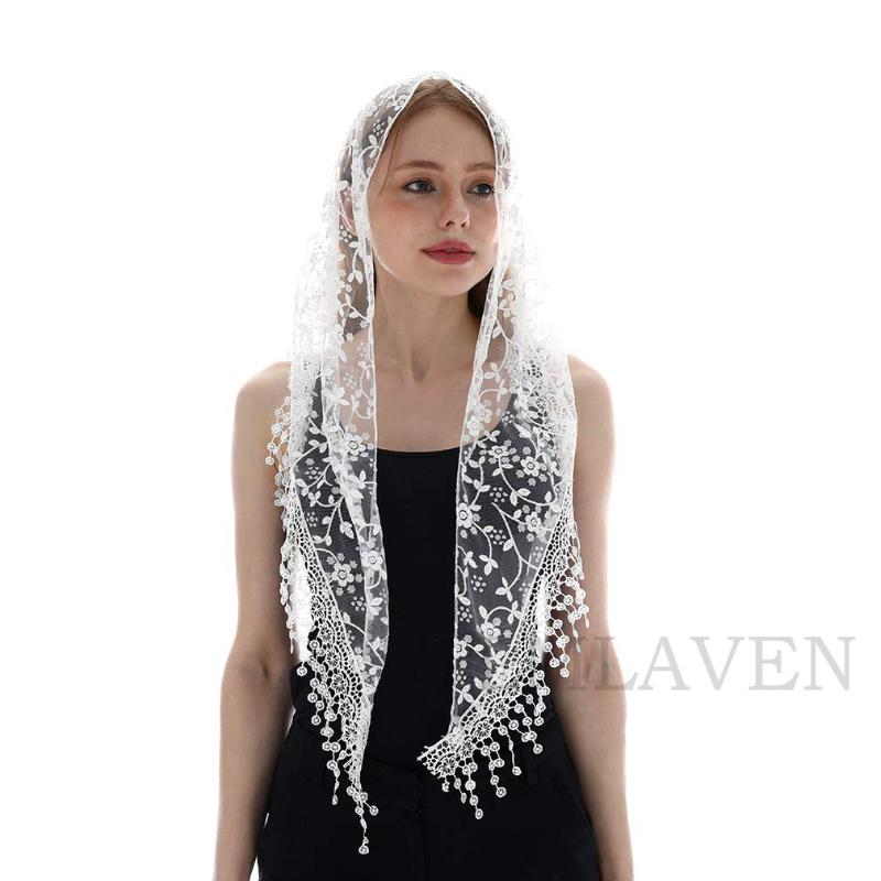 

Scarves Embroidered Lace Scarf For Shawl Catholic Veil Sheer Floral Prayer Spanish Mantilla