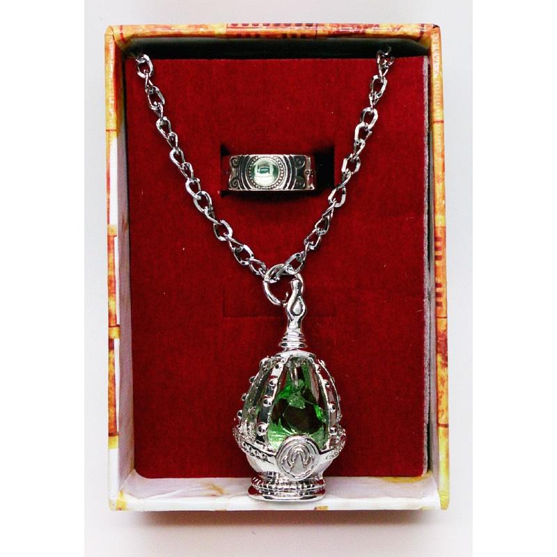 

Chains Anime Puella Magi Madoka Magica Soul Gem Necklace Women Cosplay Crystal Pendant Rings Jewelery SetChains