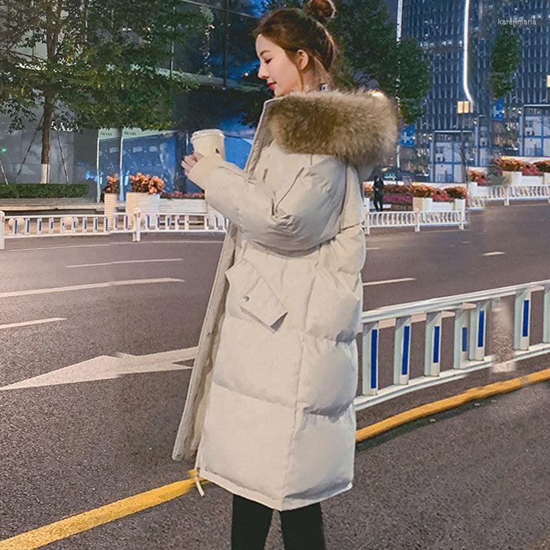 

Women' Down & Parkas Winter Jacket 2022 Loose Cotton-padded Mid-length Thickened Student Padded Coat Women Kare22, Creamy-white