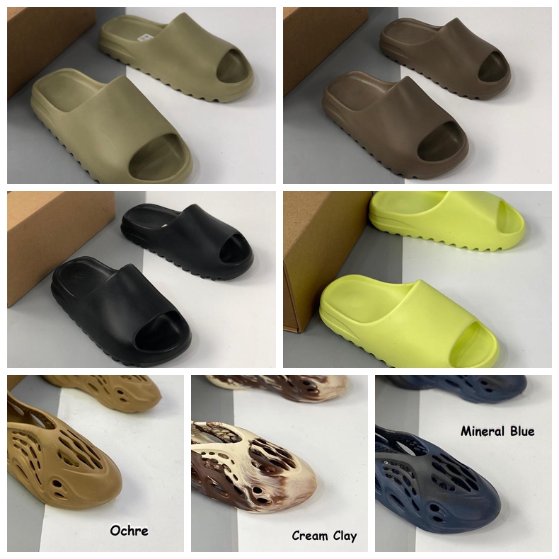 

slipper yeezies EVA men yezzys Rubber Pure pattern foam slippers mens womens outdoor yeezy Triple shoes slide slides sandals shoe 36-47, 17