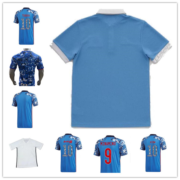 

21/22 Japan Soccer Jerseys 100th anniversary fans player special cartoon version SHOYA SHIBASAKI MINAMINO football shirt 100 TH YEARS TSUBASA KAMADA men+kids kit, 14