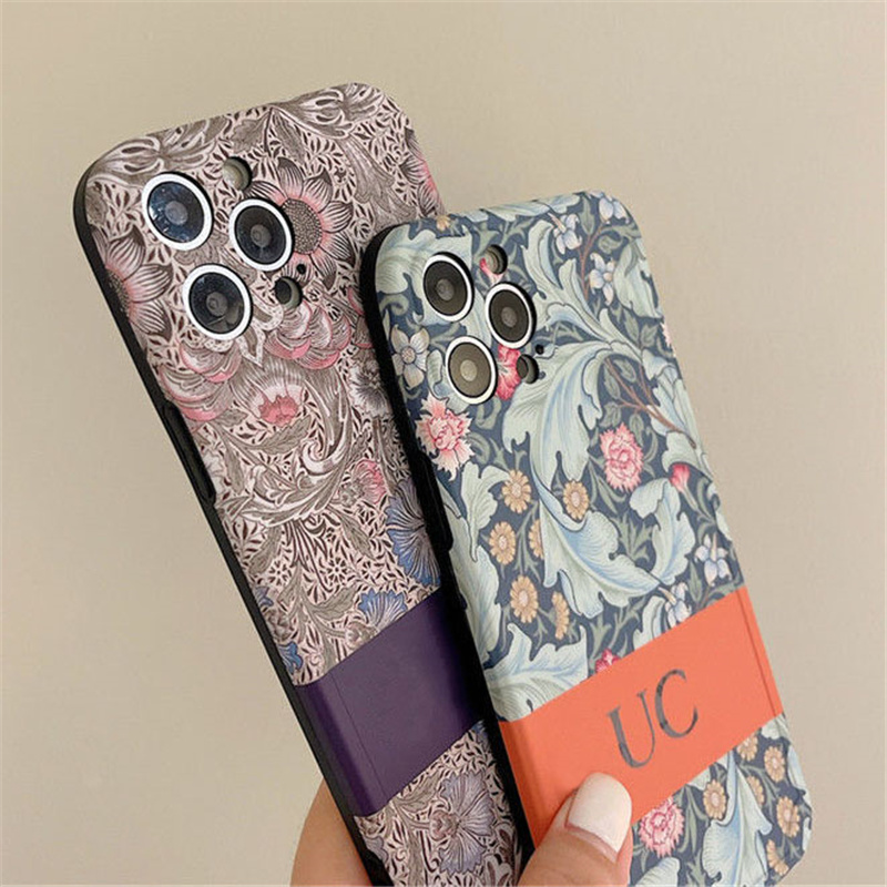 

Flowers Luxurys Designer Iphone Case Classic Letter Fashion Brand Shockproof Phones Cases High Quality For IPhone 12 13 Pro Max 7 8 Plus, Green