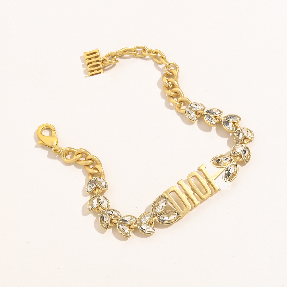 

Designer Branded Design Jewelry Classic Bracelets Women Bangle 18K Gold Plated Stainless steel Crystal Lovers Gift Wristband Cuff Chain ZG1560