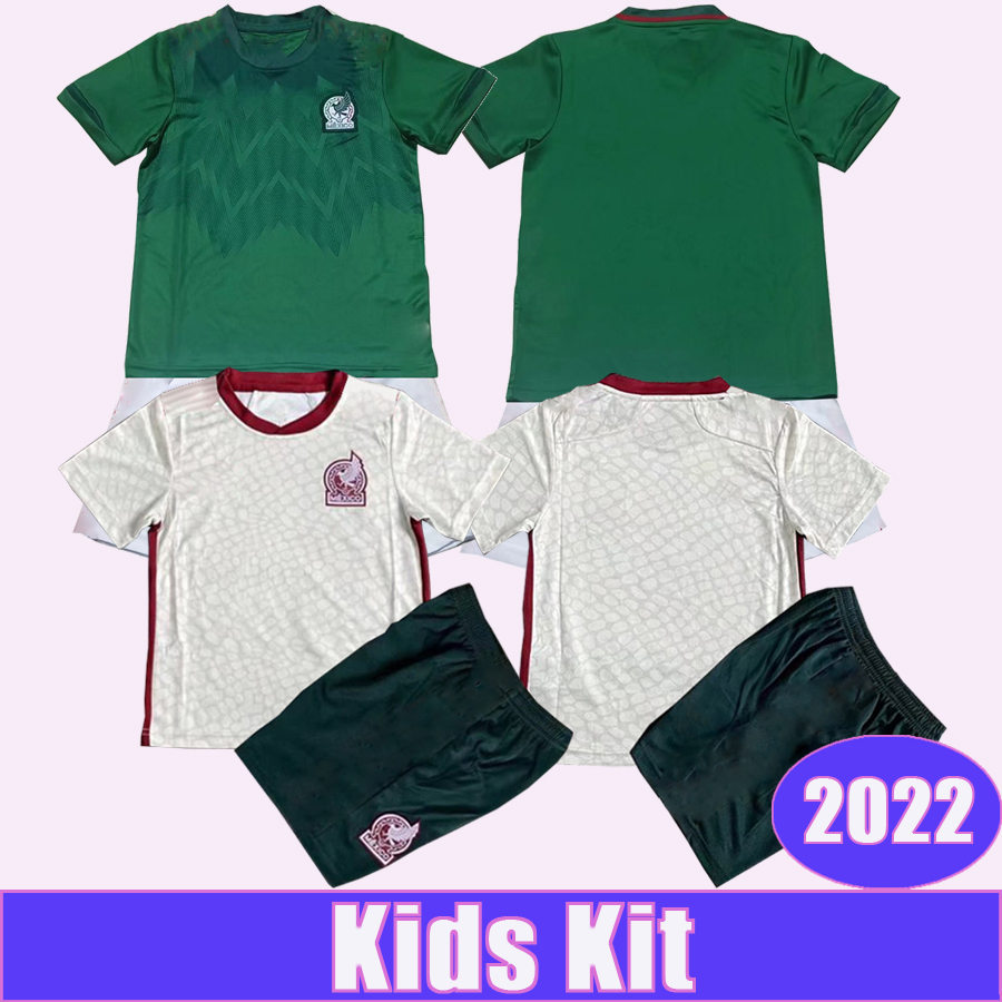 

2022 Mexico Kids Kit Soccer Jerseys Home Away CHICHARITO JIMENEZ Child Football Shirts México H. LOZANO GUARDADO Camisetas de futbol, Tz8456 2022 home no socks