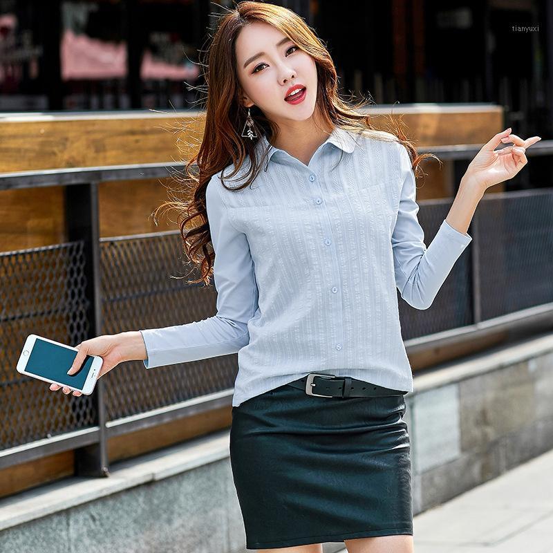 

Women's Blouses & Shirts 2022 Spring Sweet Pink Long Sleeve Shirt Female Base Korean Style Ms. Turndown Collar Blouse AE0003