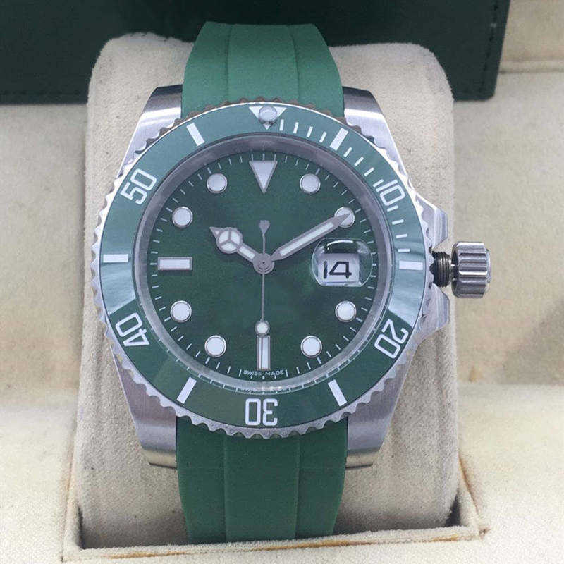 

Automatic mechanical movement mens Watch 40mm green gold rubber strap orologio montre de luxe fashion style desinger SUB, As is shown in