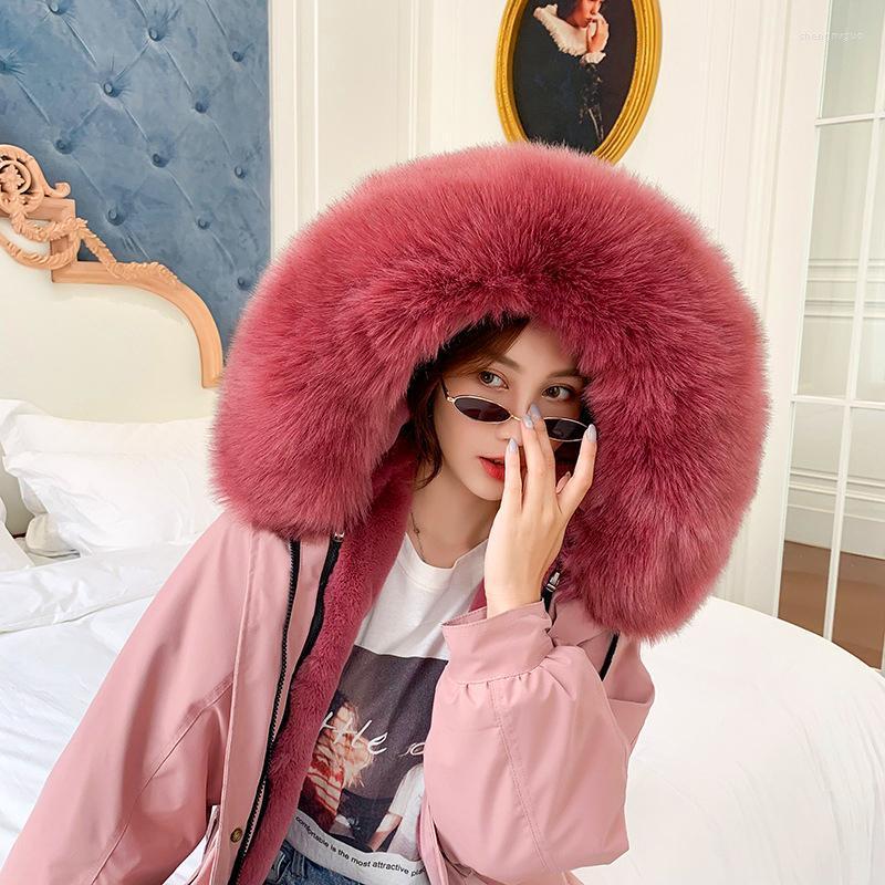 

Women' Fur & Faux Women Winter Natural Rex Parka Casual Hooded Collar Detachable Woman Clothes 2022 Coats