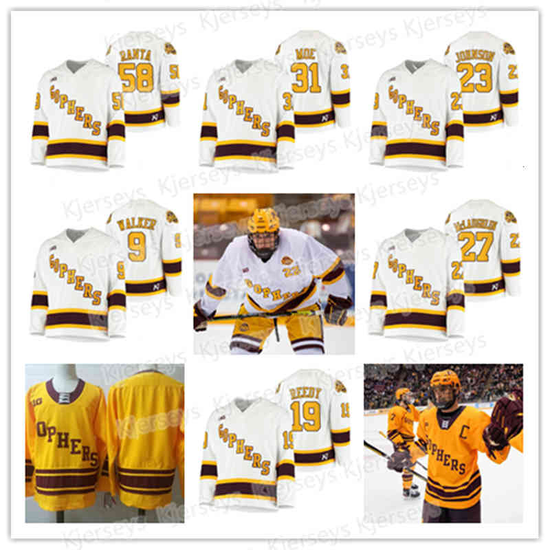 

2021 B1G Minnesota Golden Gophers College NCAA Hockey Jersey Sammy Walker Bryce Brodzinski Mason Nevers Scott Reedy Nathan Burke Ryan Johnso, Men