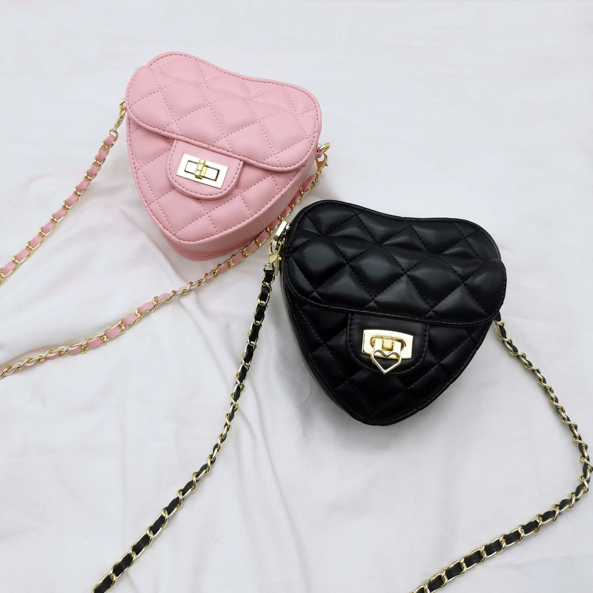 

Kids Designer princess Handbags fashion Children love heart letter Buckle Messenger Bag Little Girl Chain one Shoulders Bags Purse S1148, Pink