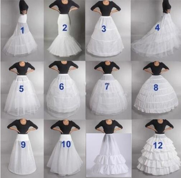

Hot Sell Many Styles Bridal Wedding Petticoat Hoop Crinoline Prom Underskirt Fancy Skirt Slip, White
