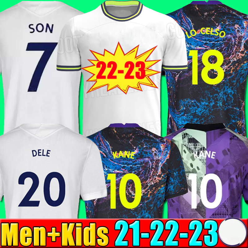 

22 23 KANE SON KULUSEVSKI Soccer Jerseys HOJBJERG colorful Away 2021 2022 LUCAS DELE Third 3rd Totten Football kit shirt BRYAN purple tops Men kids sets, P10 21 22 third kids