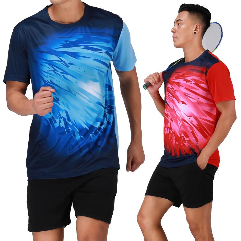 

Running Sets Summer Men Fitness Sports Shirt Shorts Badminton Jogging Sportswear Quick Dry Football Jerseys TracksuitRunning, Blue