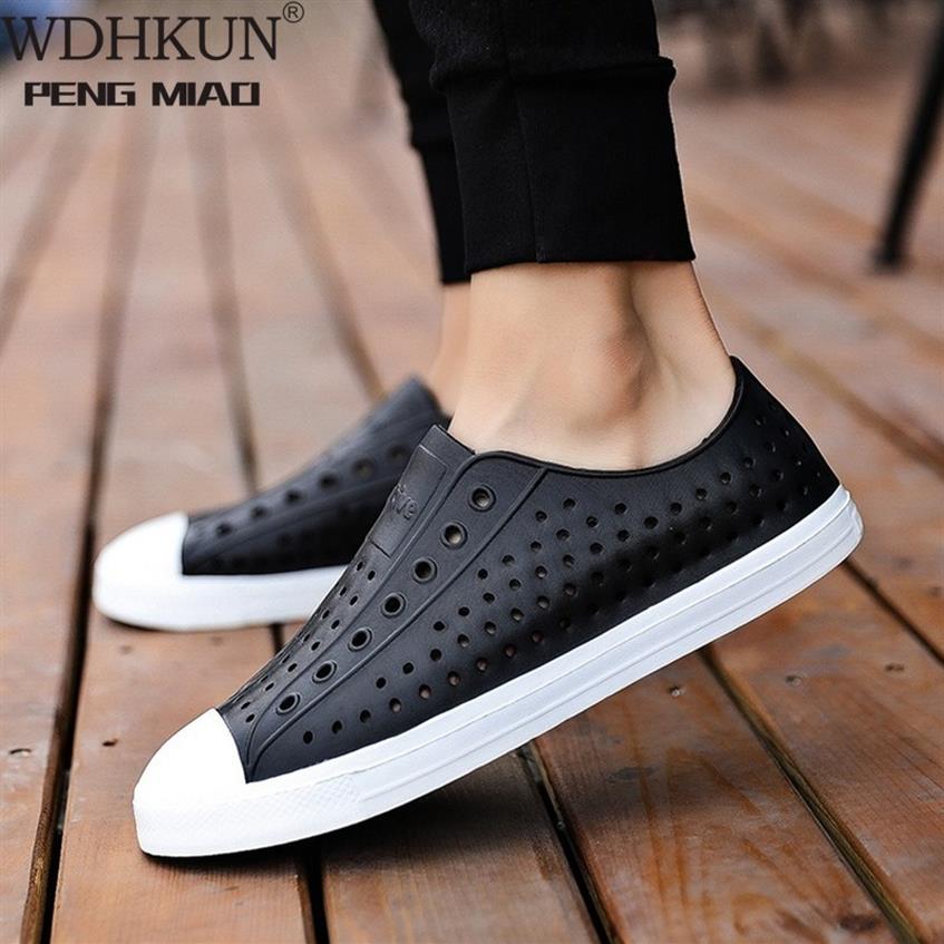 

2020 Frank Native Men Summer Clogs Sandals Couple Slip-proof Soft Sandalias Hombre Adult Hollow-out Beach Shoes Waterproof -45 Y308Y, Blue