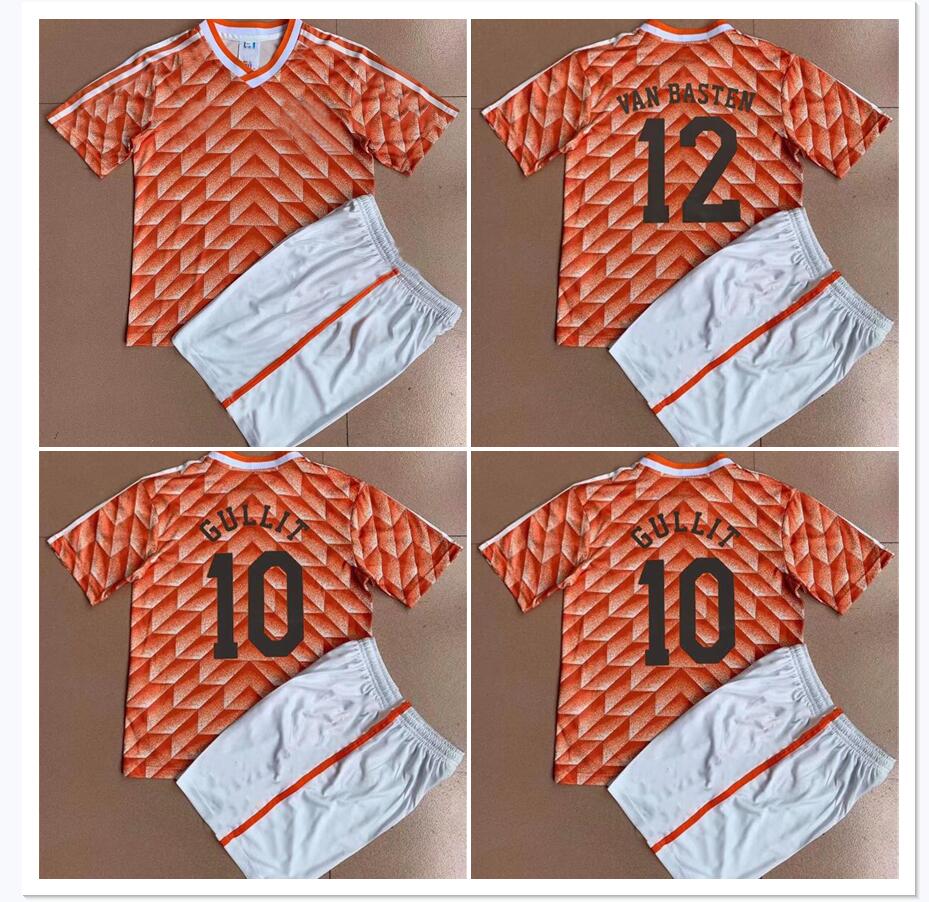 

1988 HOLLAND NETHERLANDS RETRO FOOTBALL SHIRT soccer jersey CLASSIC version men kids kit Gullit 10 van Basten 12 vintage tops tee short sleeve shirts tops Sports, Orange