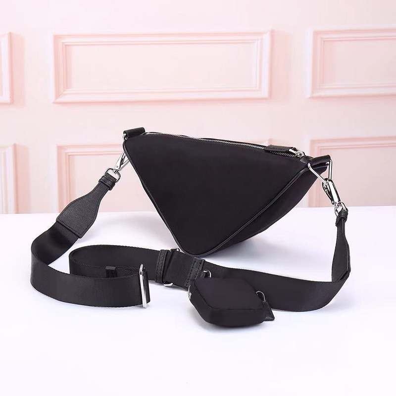 

Designer triangle shoulder bag parachute fabric messenger bag for men Luxury Waterproof material canvas handbags Embossed logo dimensional wallet coin bag, Extra shipping(not for sale)