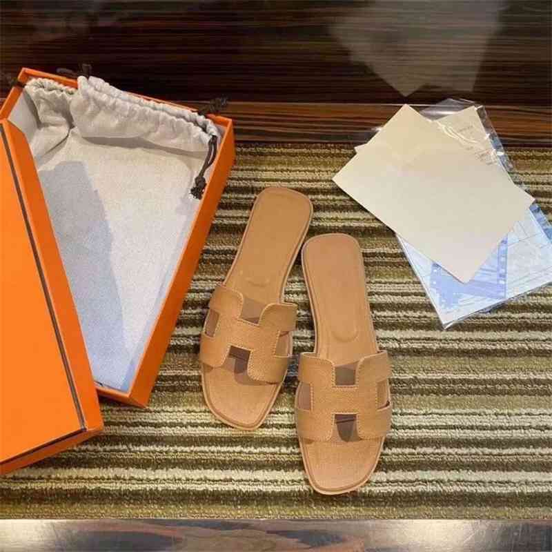 

Herme Slippers Fashion oran Sandals Designer h Women 2022 Organ Leater Summer Flops Wear Beac Flat EPJG, Sky blue