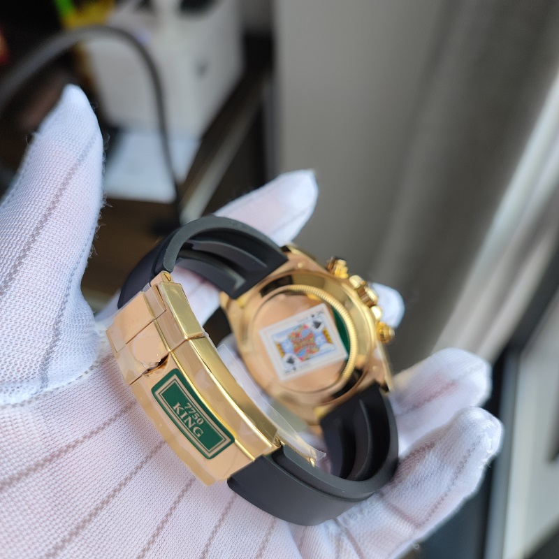 

gift extra strap 40mm King factory top quality men watch chronograph automatic 7750 movement sapphire crystal waterproof wristwatch bracelet 116508 rubber strap
