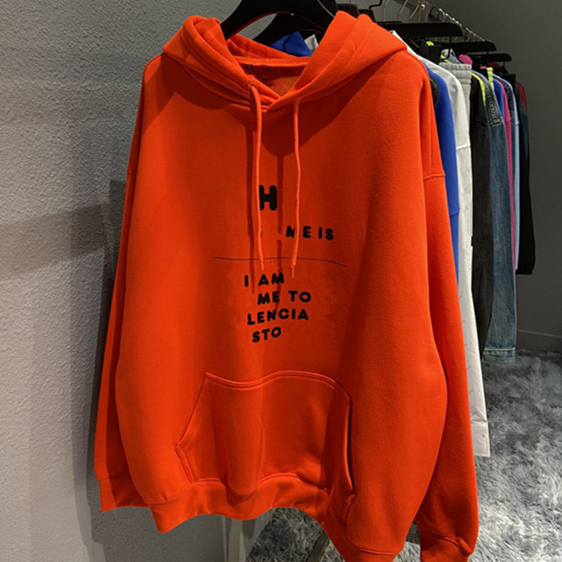 

High-quality Cotton Hooded Sweater Tide Brand Alphabet Print Fashion Long-sleeved Pullover Loose Casual Original Top Quality Men's, Red