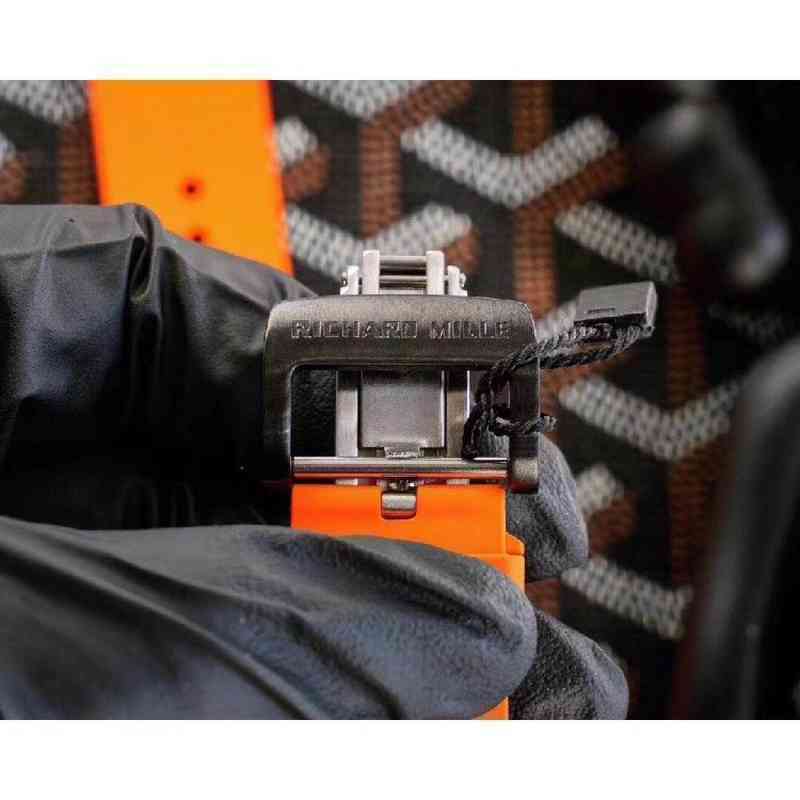 

uxury watch Date Luxury Mens Mechanics Watch Richa Suitable for Milles Rm11-03 Mclaren Supercar Joint Series Strap Original Rubber, Beige