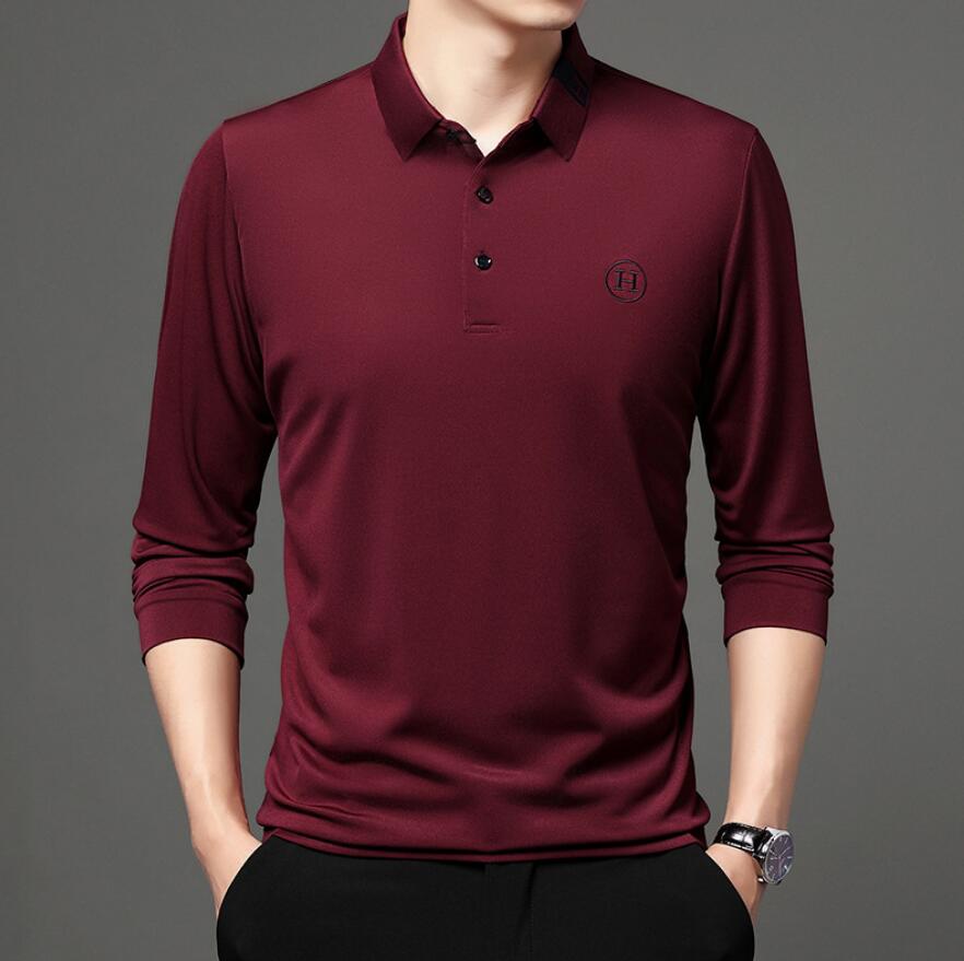 

Men's WOMEN long-sleeved polo shirt 2022 spring new business casual embroidered lapel T-shirt men, W1